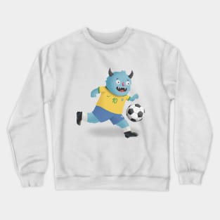 Cute Monster Soccer Player for Sports Lovers Crewneck Sweatshirt